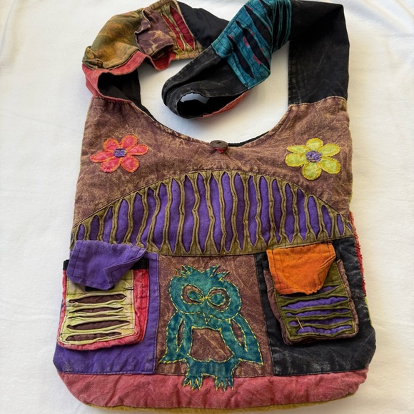 Handbags - Boho Owl Embroidered Crossbody Festival Bag
